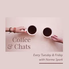 Pink and Brown Coffee & Chats Instagram Graphic Podcast