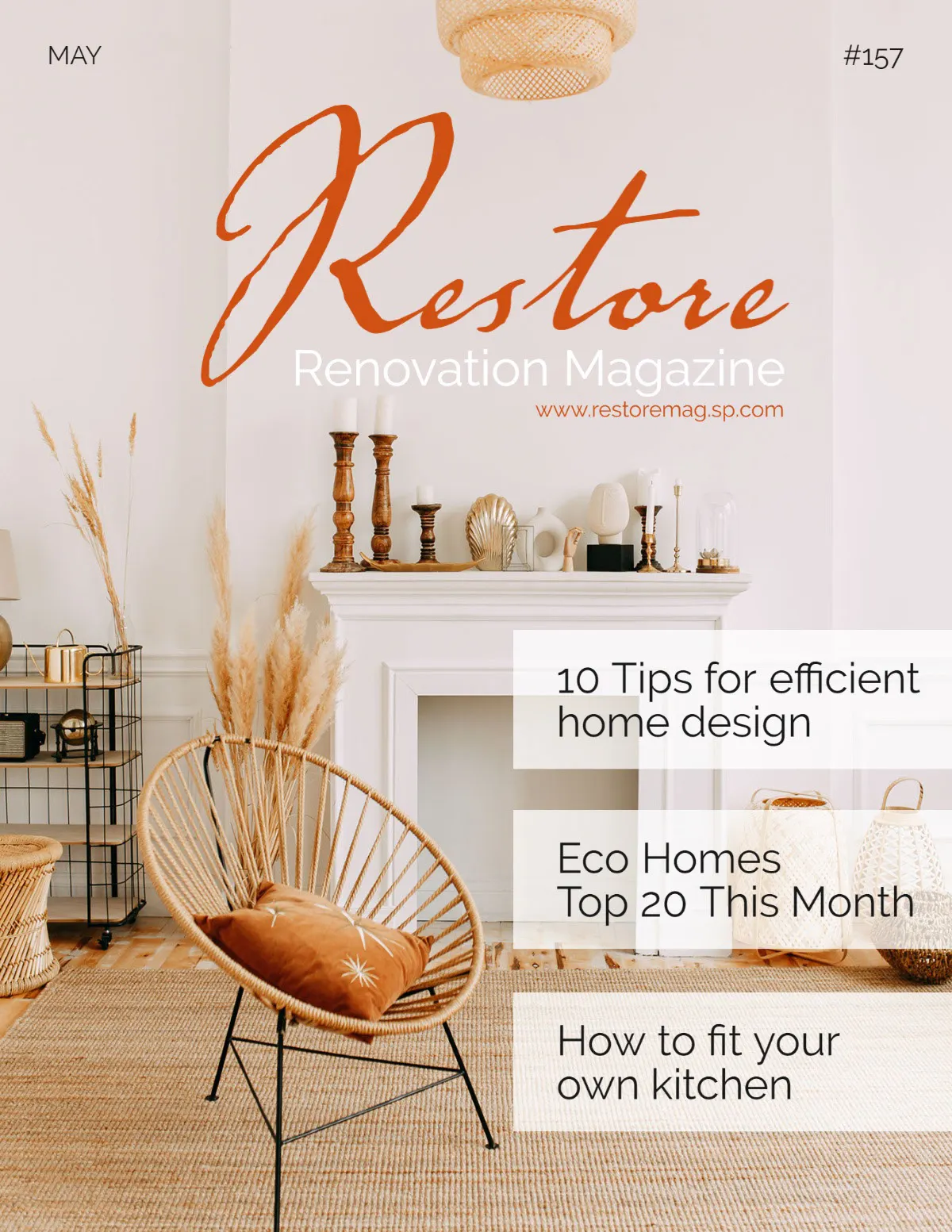 Beige And Brown Home Decor Magazine Cover