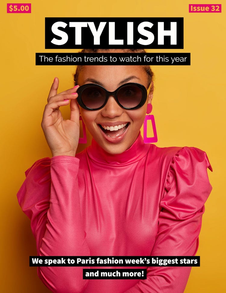 Iteration Yellow and Pink Fashion Magazine Cover