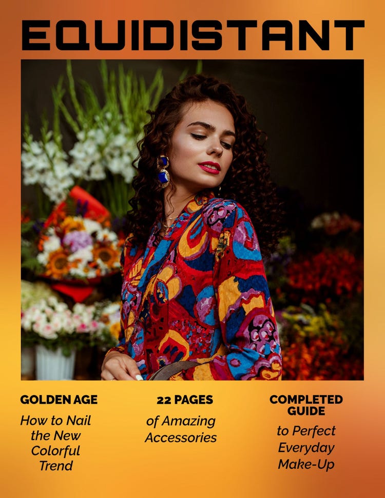 Orange & Black Gradient Glow High Fashion Magazine Cover