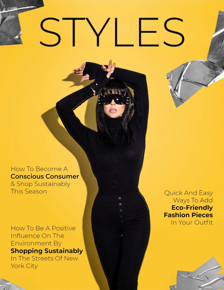 Black, Yellow and Silver High Fashion Magazine Cover