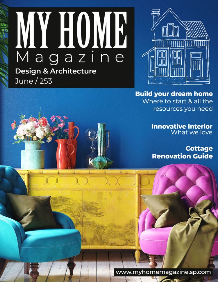 Black, White and Blue Design & Architecture Magazine Cover