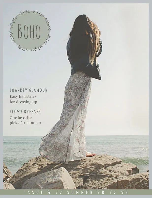 Bright With Woman On Cliff Boho Magazine Cover
