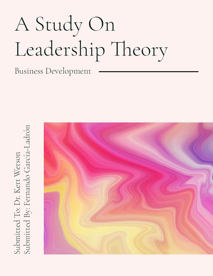 Beige, Pink & Black Leadership Essay Cover