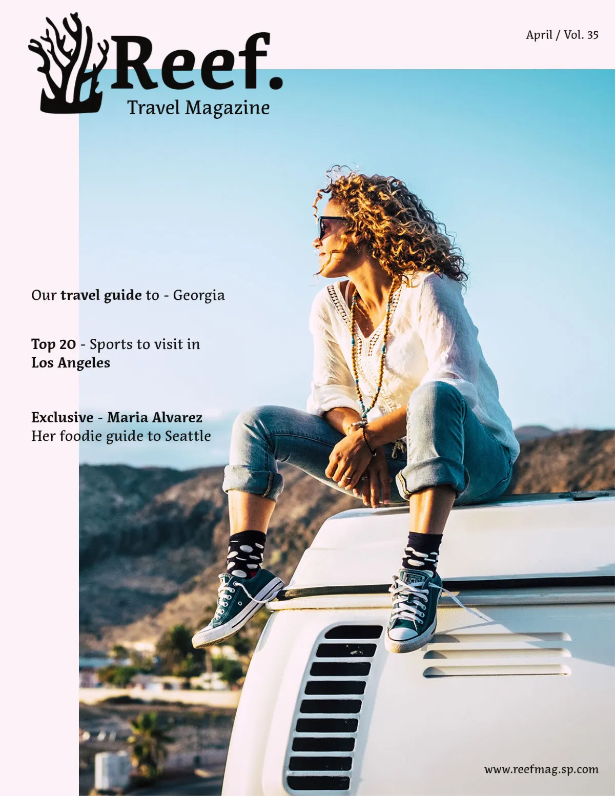 White & Black Reef Travel Modern Magazine Cover