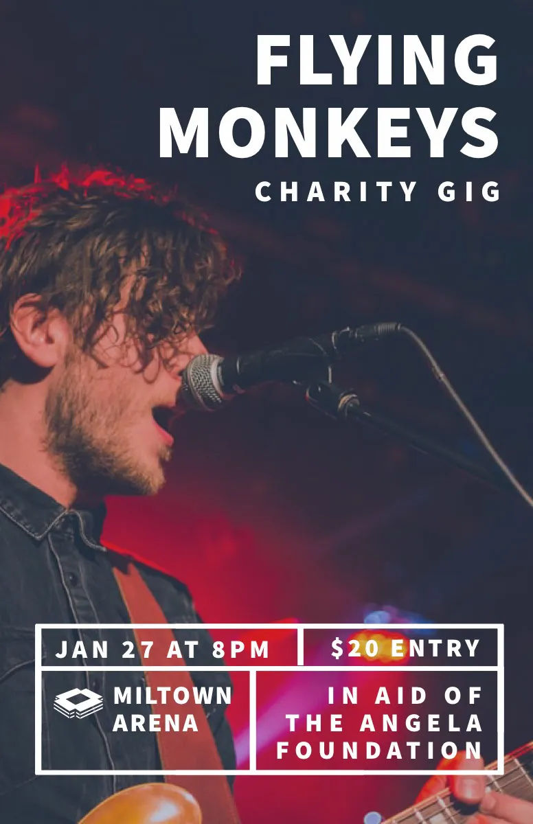 Charity Concert Poster with Singer Photo