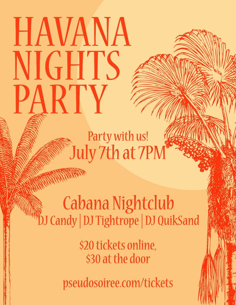 Orange Tropical Party Flyer