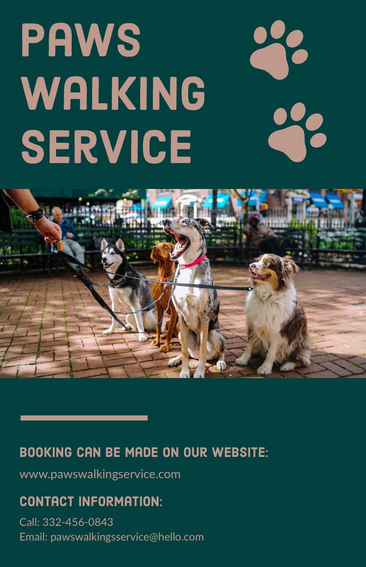Dog Walking Service Flyer