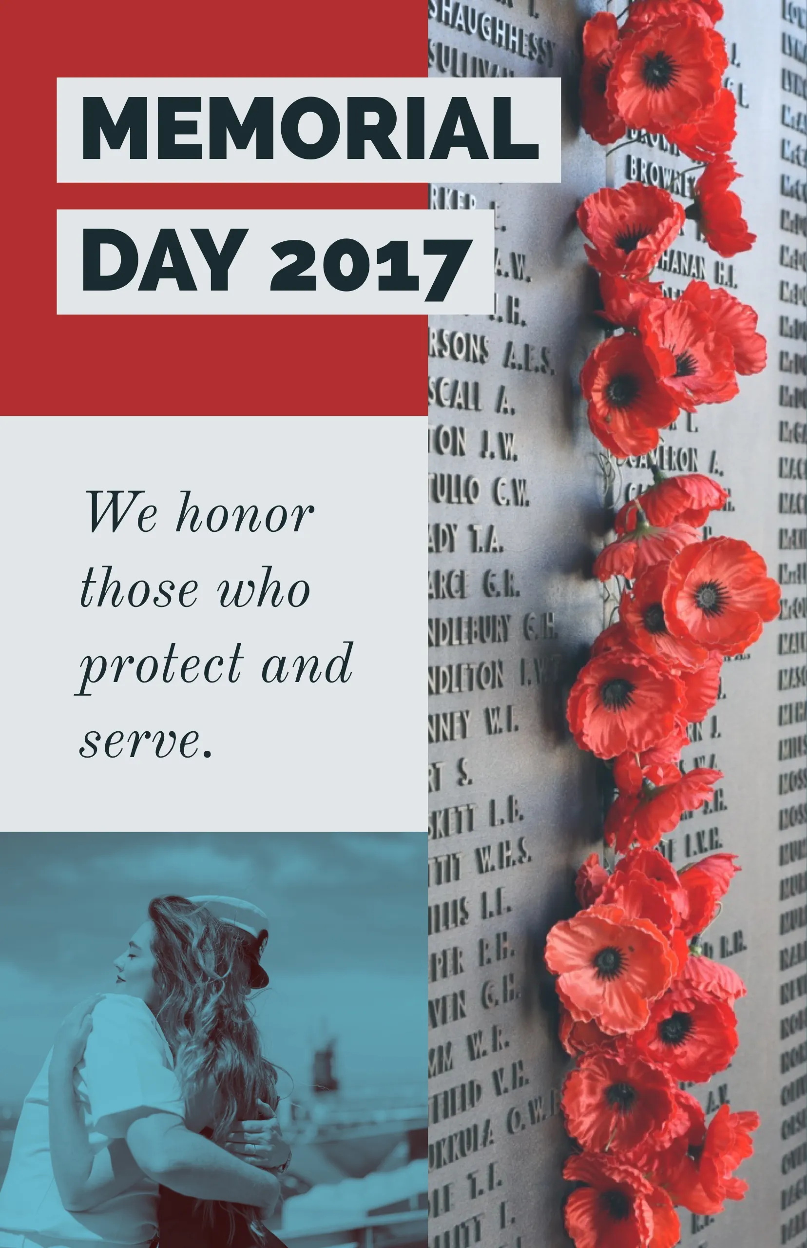 Red, White and Blue Memorial Day Poster