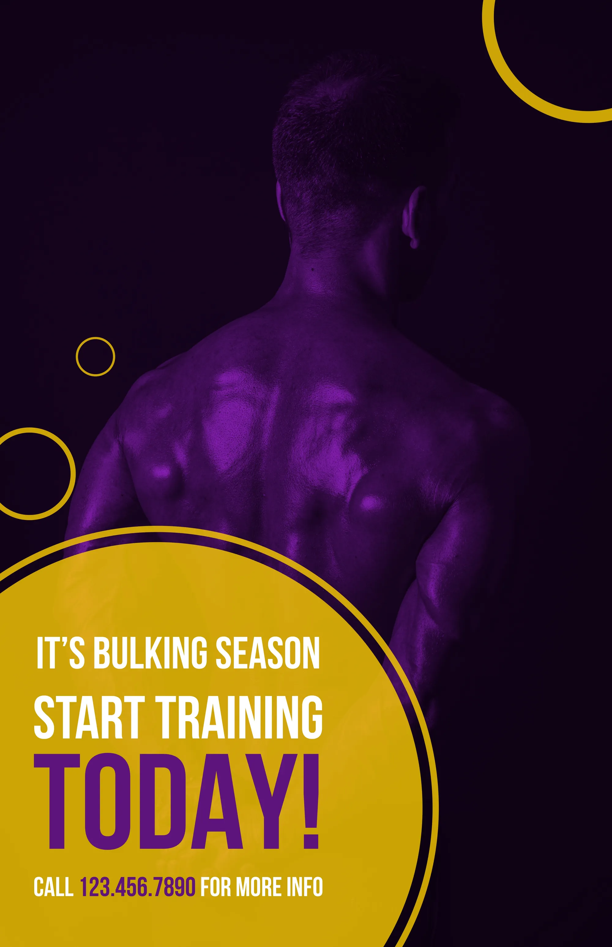 purple and yellow personal trainer advertisement 