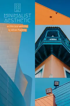 Blue and Orange Architectural Workshop Flyer with Collage Workshop