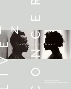 White, Black and Grey Concert Ad Instagram Portrait Live Music Flyer
