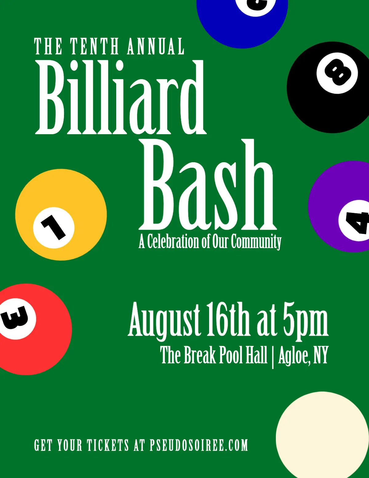 Green Billiard Party Flyer