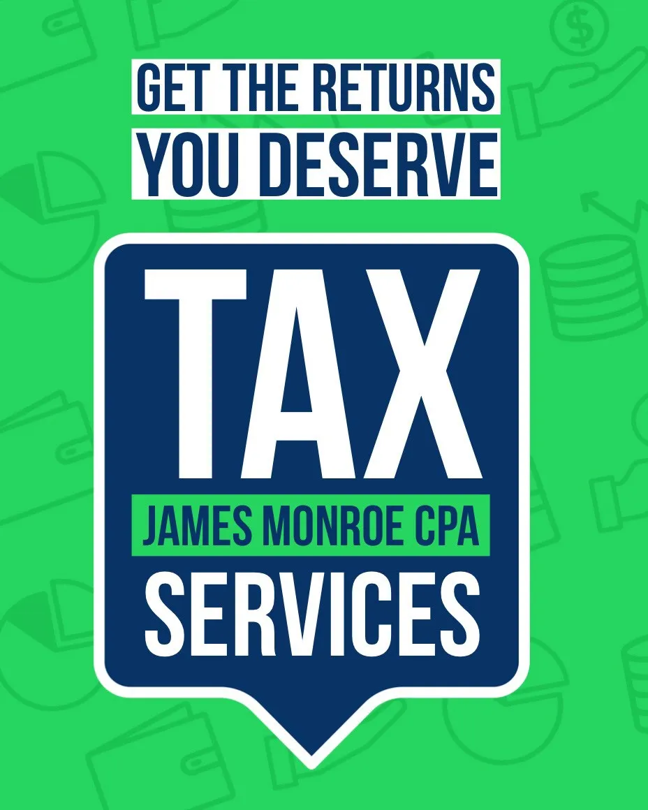 White Blue and Green Tax Services Poster