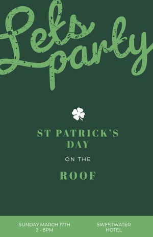 Green Patrick's Day Party Poster St. Patrick's Day Poster