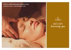 Orange Spa Ad with Woman Being Massaged Massage Flyer