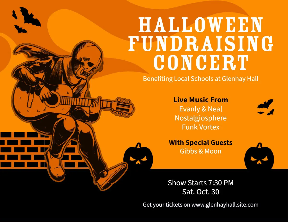 Orange and Black Halloween Concert Event Flyer