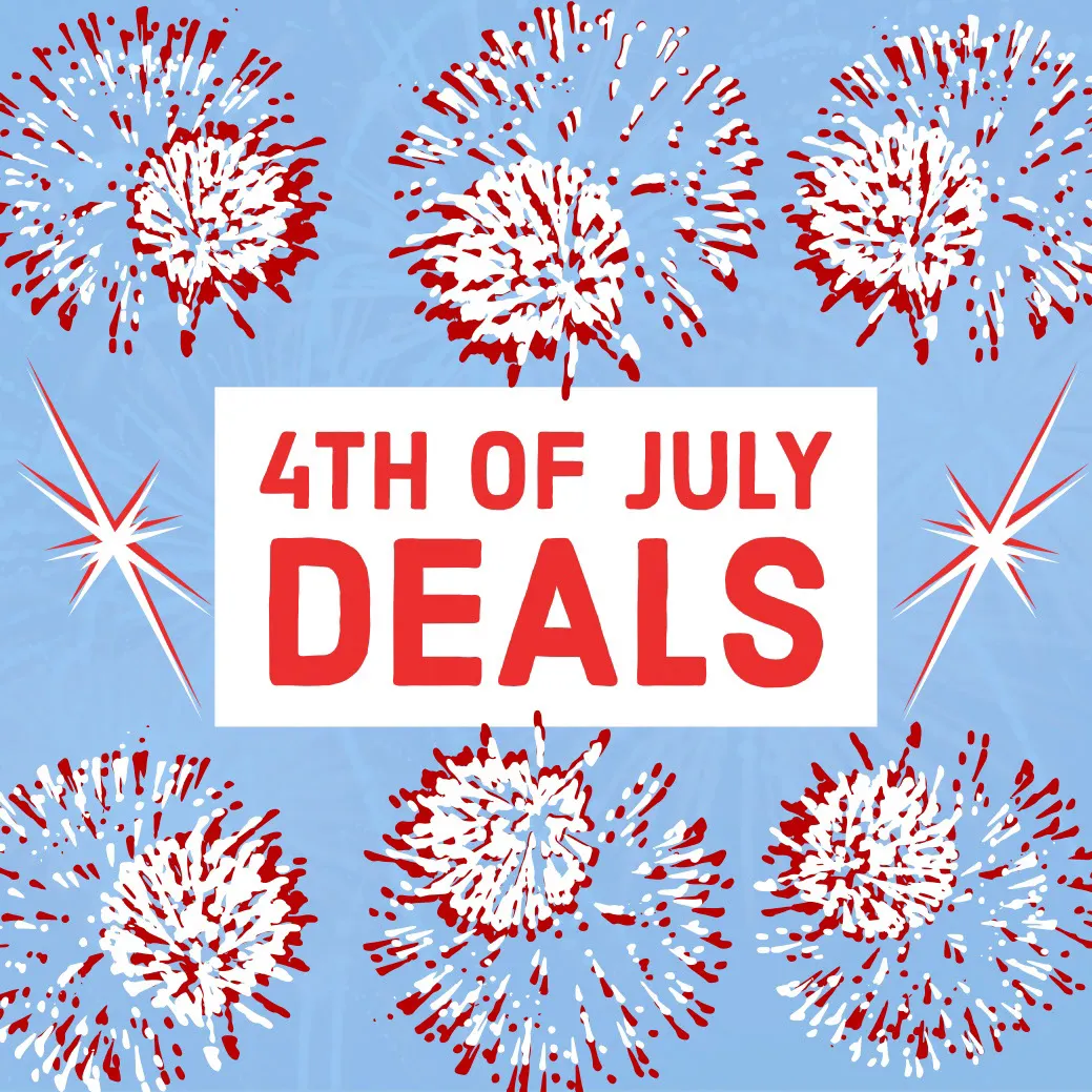 Red Blue and White July Deals Instagram Graphic