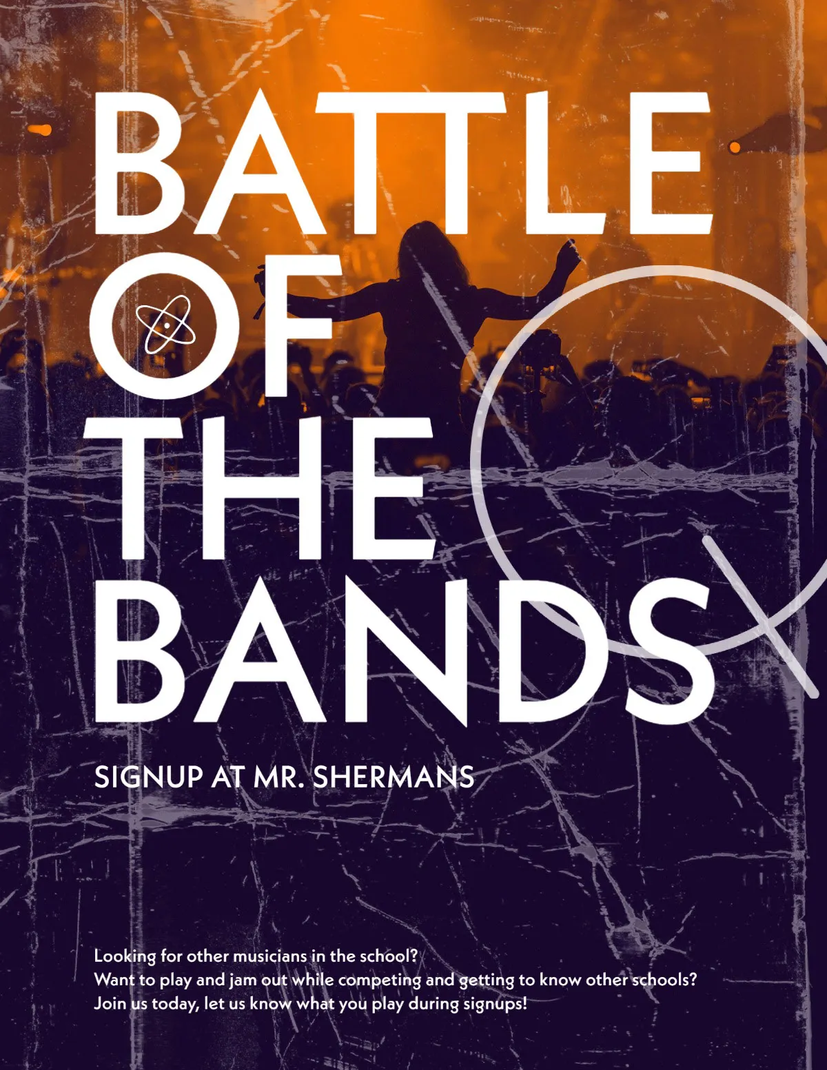 Set Orange and White Battle of the Bands Flyer