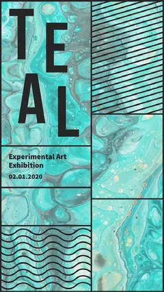 Teal Abstract Experimental Art Exhibition Instagram Story Exhibition