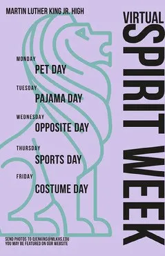 purple virtual spirit week poster Spirit Week
