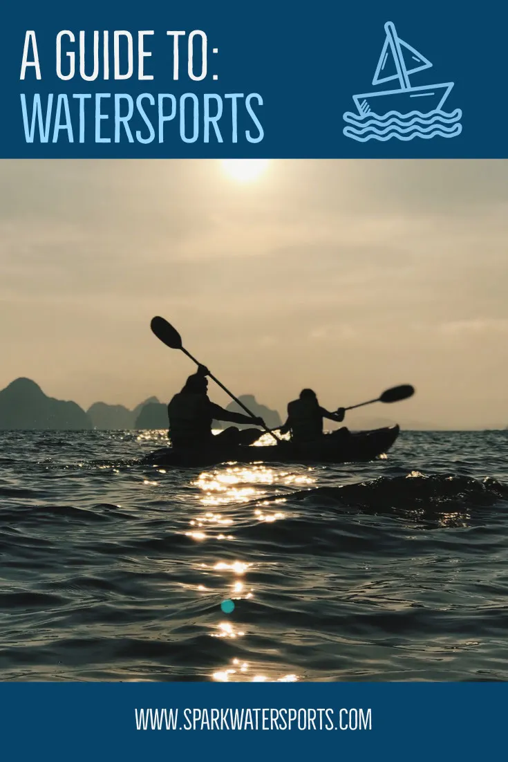 Blue Water Sports Guide Pinterest with Kayakers in Sea