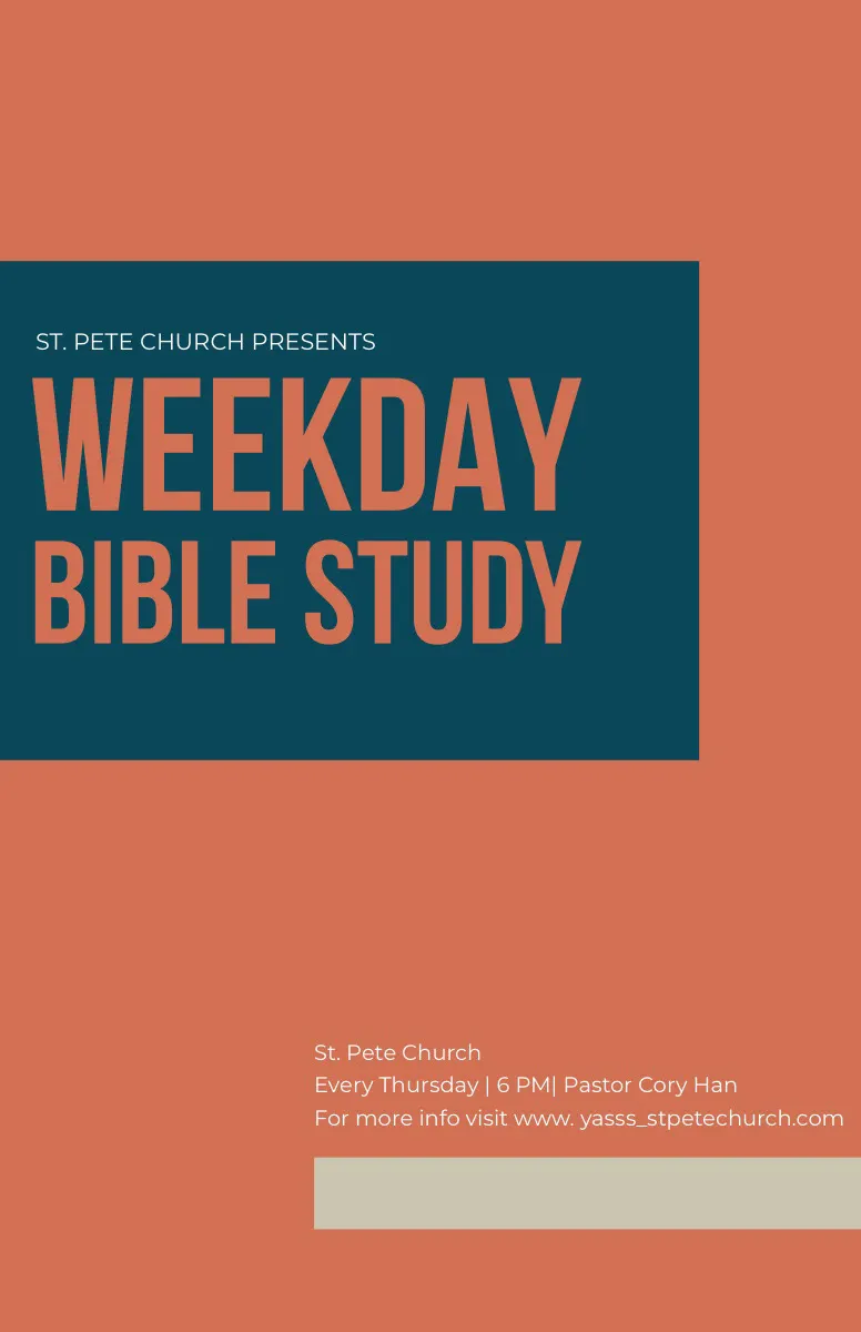 Orange and Blue Bible Study Flyer