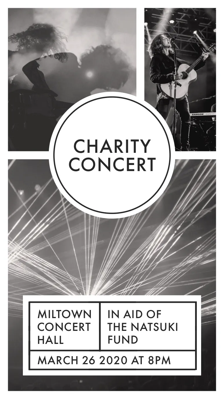 Black and White Charity Concert Instagram Story