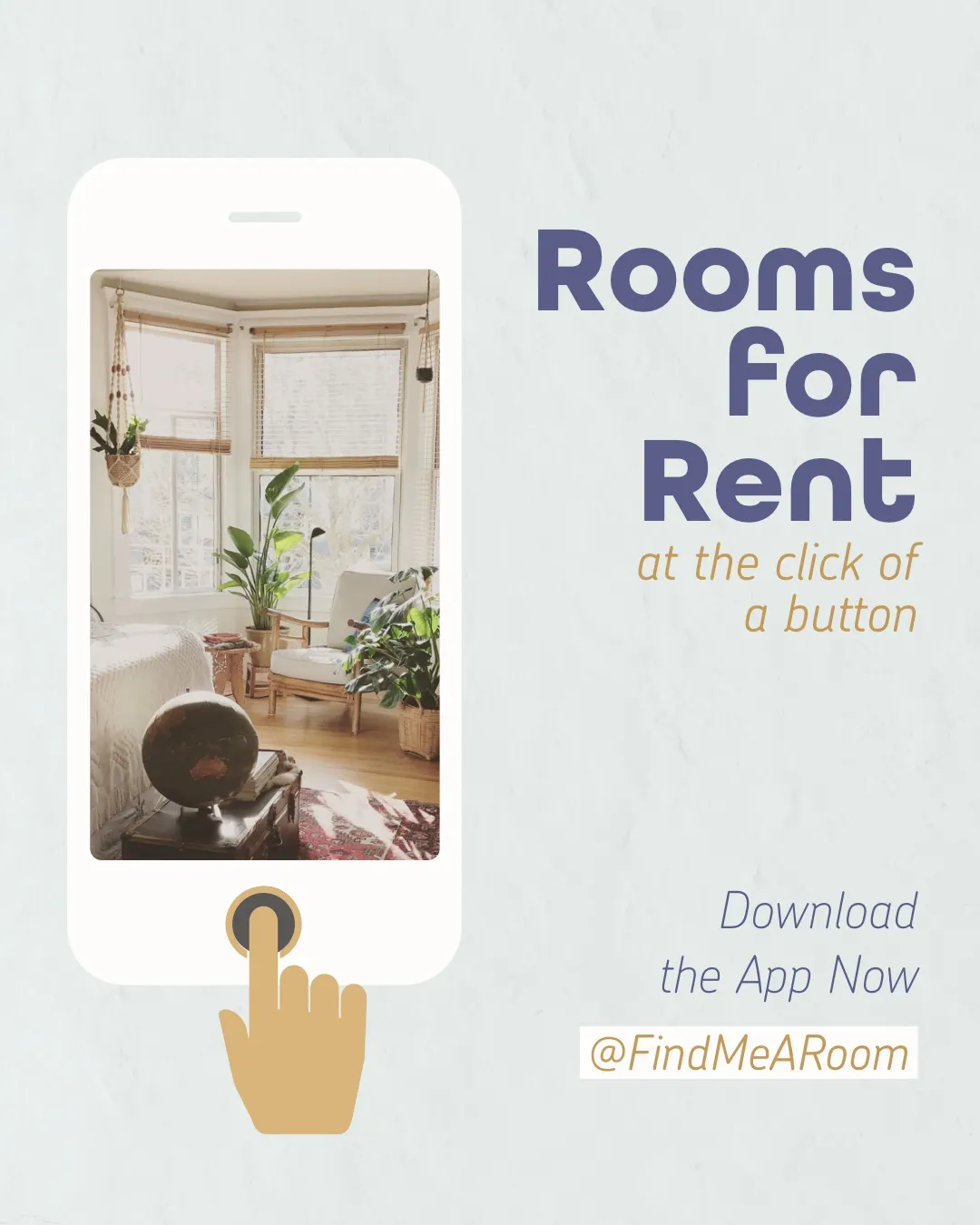 Blue Rooms for Rent App Instagram Portrait 