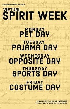 yellow virtual spirit week poster Spirit Week