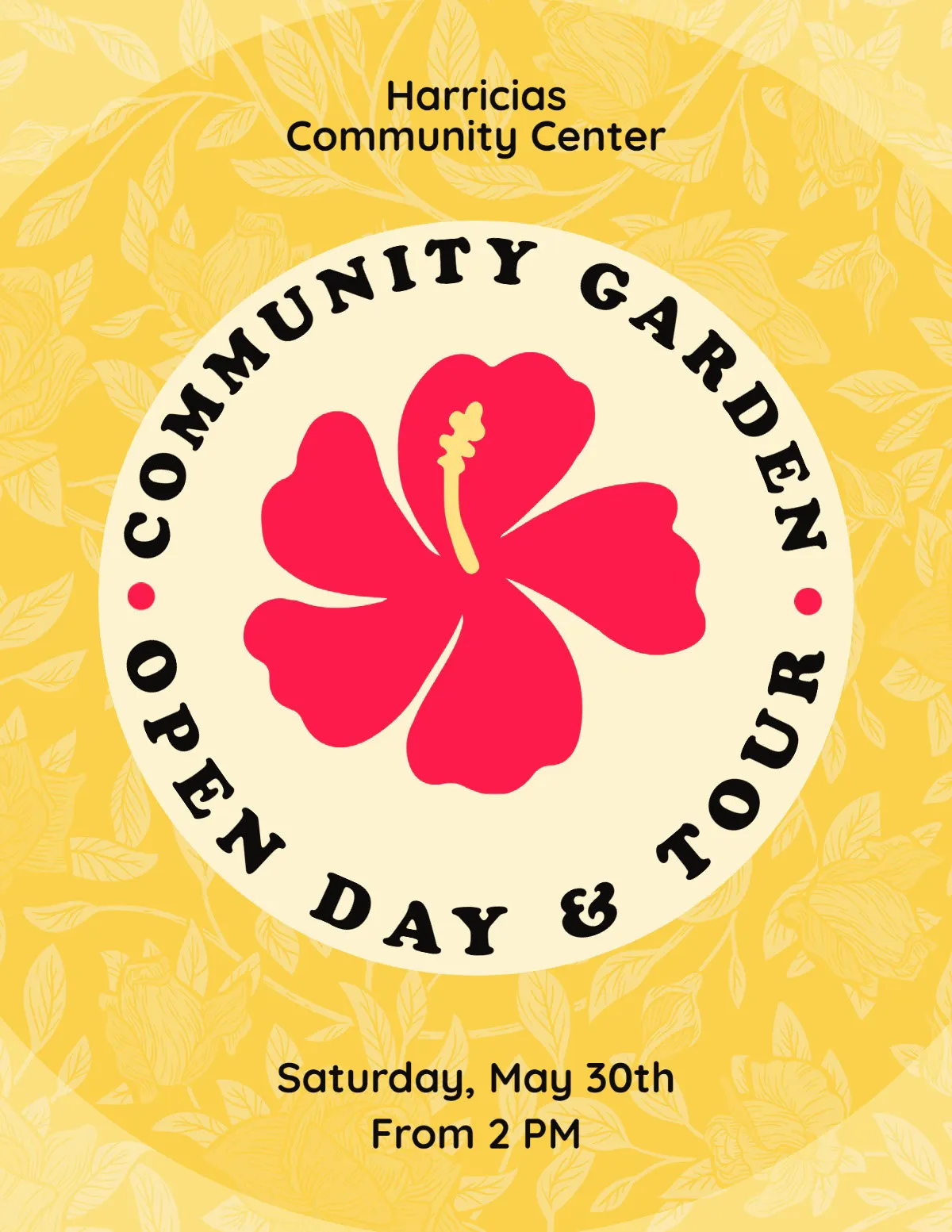 Yellow, Red and Black Community Garden Flyer