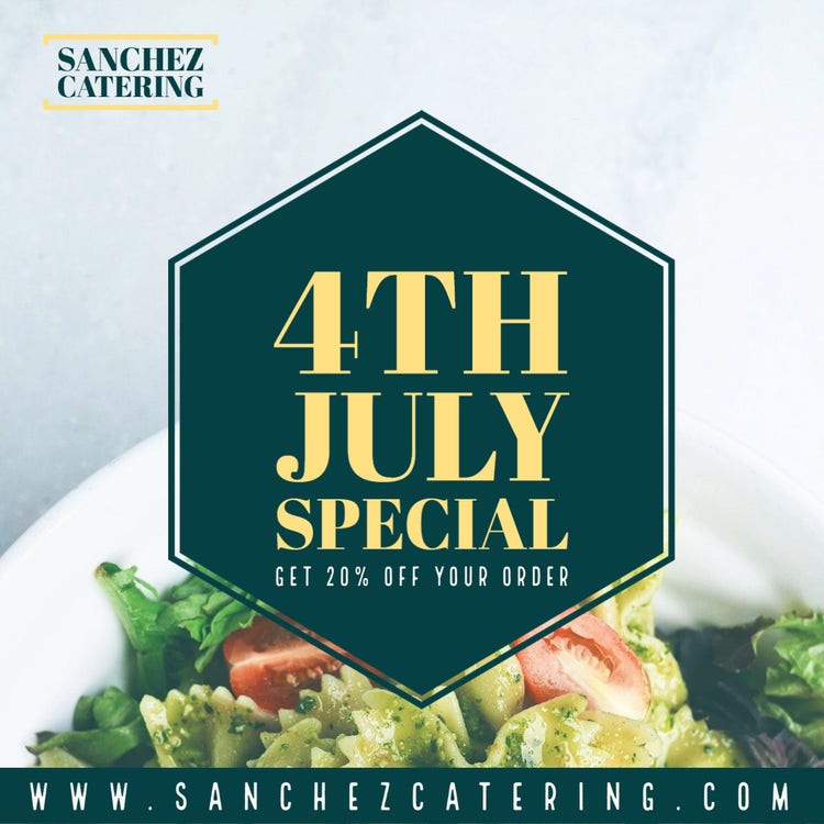 Catering Fourth of July Sale Instagram