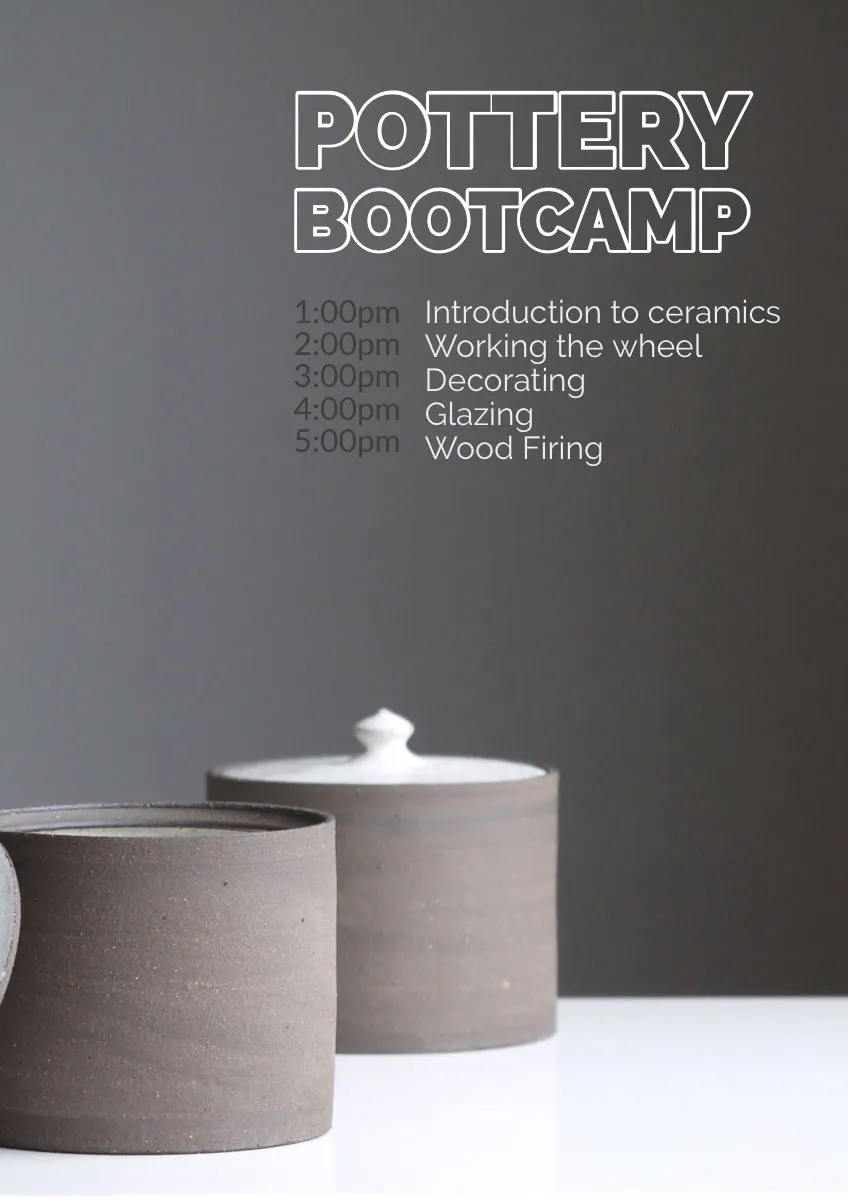 Grey and Black Pottery Bootcamp Program