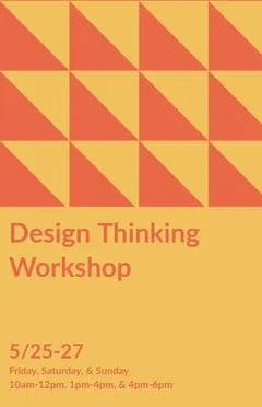 Orange and Yellow Graphic Design Workshop Flyer with Triangle Pattern Workshop