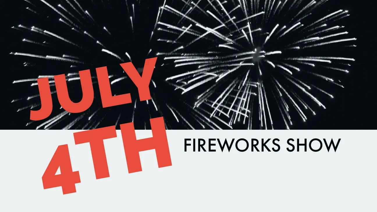 Red, White and Black Fourth of July Fireworks Show Facebook Banner