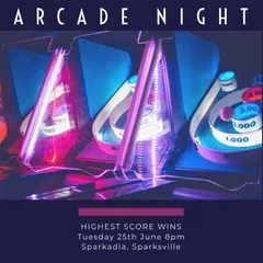 White and Violet Arcade Night Instagram Graphic Game Night Flyer