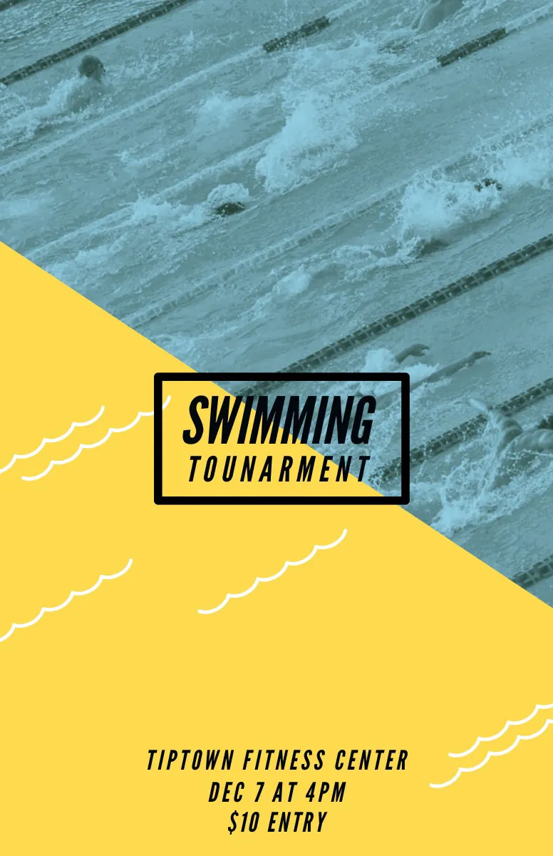 Yellow and Blue Swimming Tournament Flyer