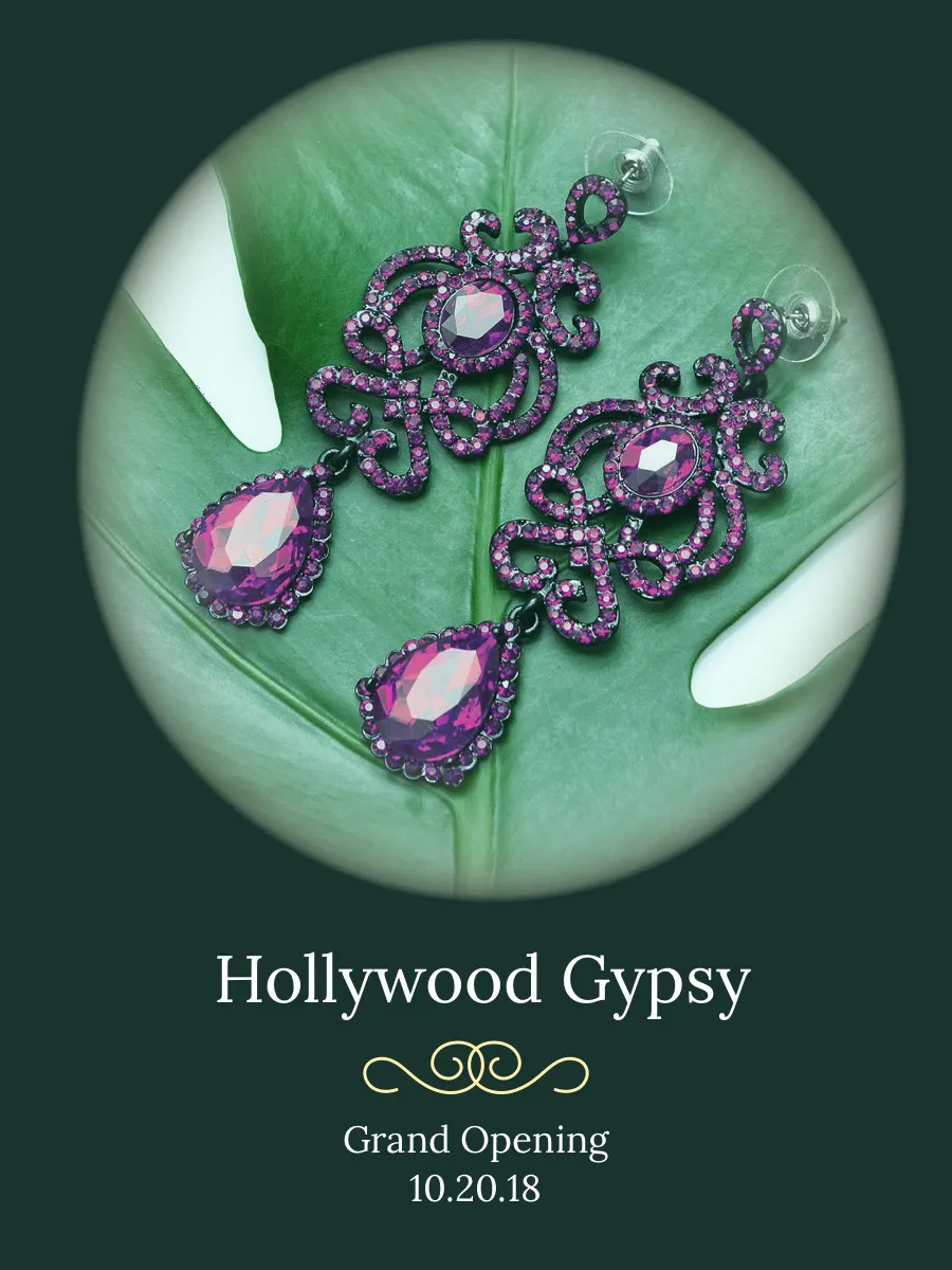 Blue With Violet Earings Hollywood Gypsy Advertisement