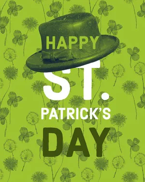 Green and White Saint Patricks Day Wishes Instagram Portrait St. Patrick's Day Poster