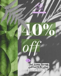 Green and Black and White Spa Instagram Portrait Ad with Plants and Leaves Massage Flyer