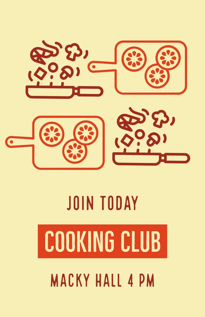 Orange and Yellow Cooking Club Flyer