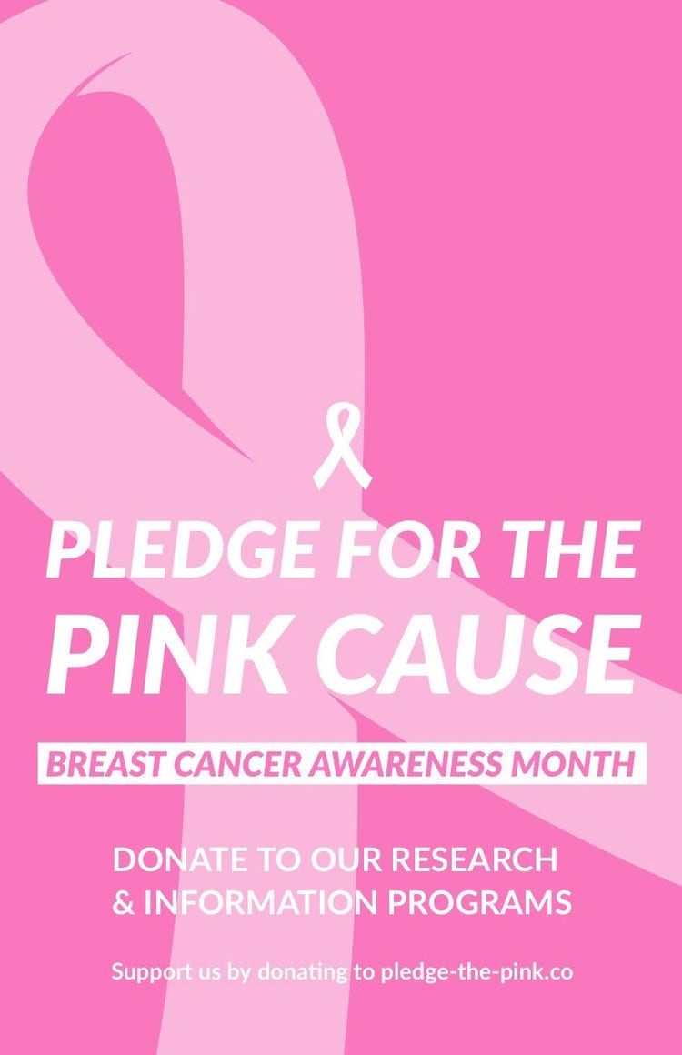 White and Pink Breast Cancer Poster