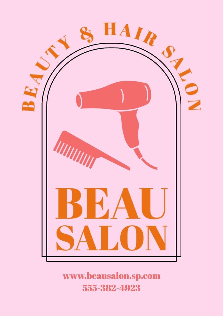 Pink & Orange Salon Flyer