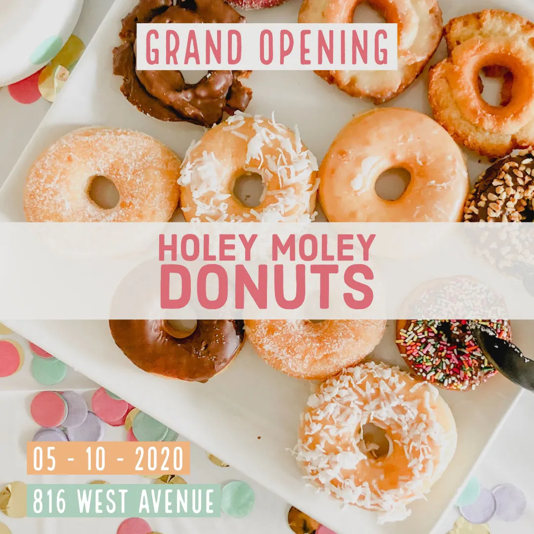 Pink Holey Moley Donuts Grand Opening Instagram Square  