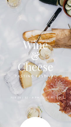 Bright Toned Wine and Cheese Festival Ad Instagram Story Wine Tasting Flyer