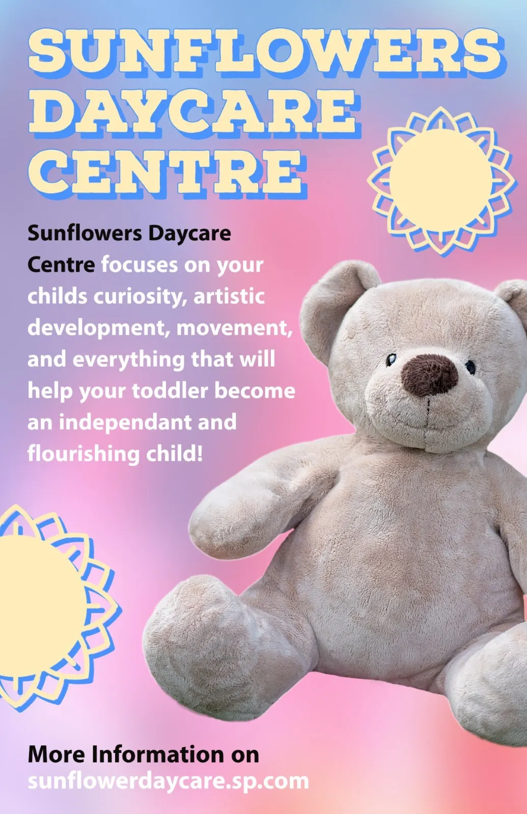 Pink And Blue Daycare Centre Poster