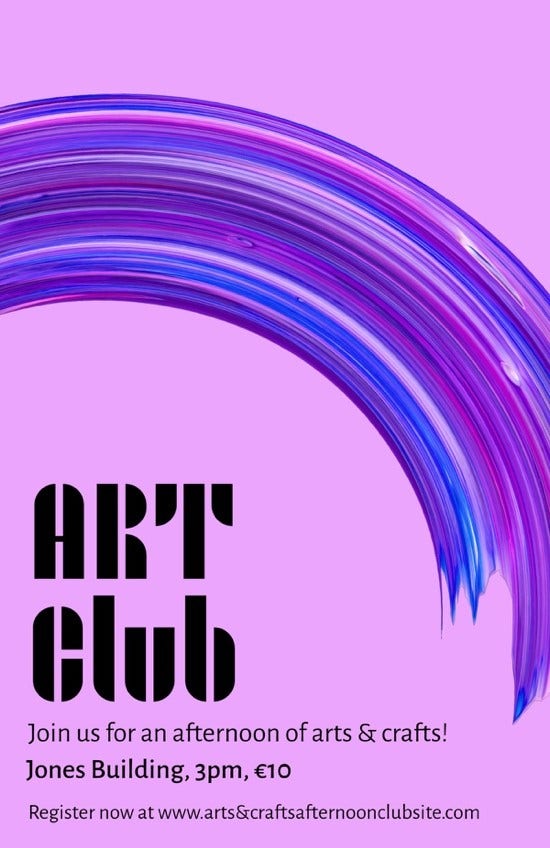 ITERATION Purple & Black Paint Stroke Art Class Poster
