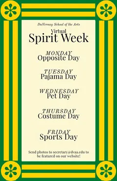 arty virtual spirit week poster  Spirit Week