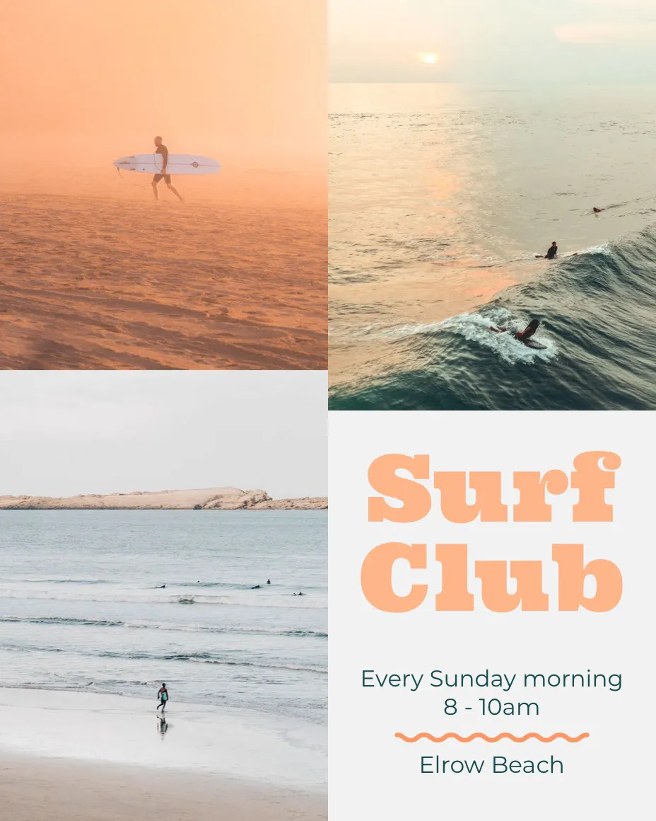 Orange Surf Club Instagram Portrait with Collage