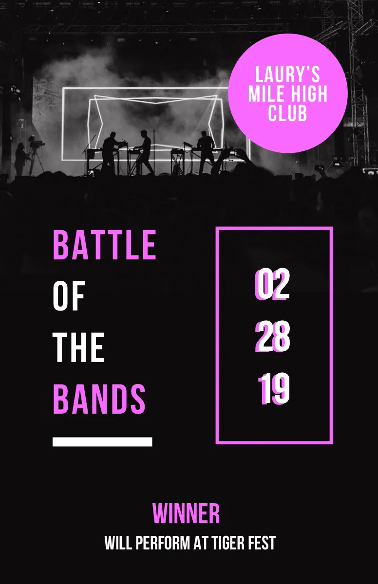 Pin and Black Battle Bands Poster